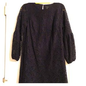 Navy Ann Taylor lace overlay Dress